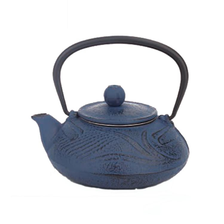 Dark Blue Japanese Enamel Cast Iron Teapot 500ml Tetsubin Water Kettle