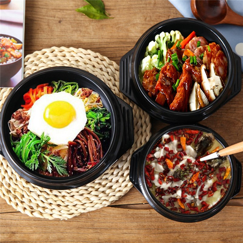 How to make Korean Bibimbap? Dolsot Bowl Black Ceremic Stone Bowl with Trivet