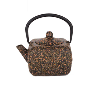 Square Japanese Enamel Cast Iron Teapot with Infuser