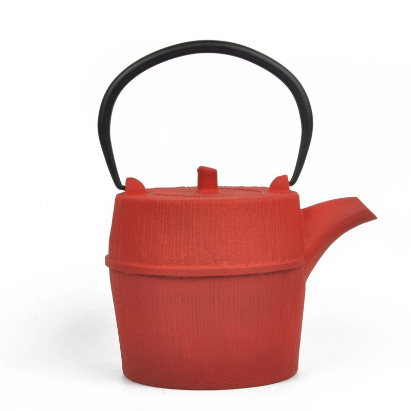 japanese red color column cast iron tea pot teapot kettle