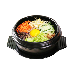 Black Stone Bowl for Bibimbap with Trivet Korean Dolsot Bowl Pot