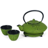 Cast iron teapot set with dragonfly pattern