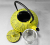 Cast Iron Tea Kettle Teapot with Infuser in Yellow 800mL