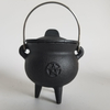 Small Witches Cauldron Cast Iron Pot In Black