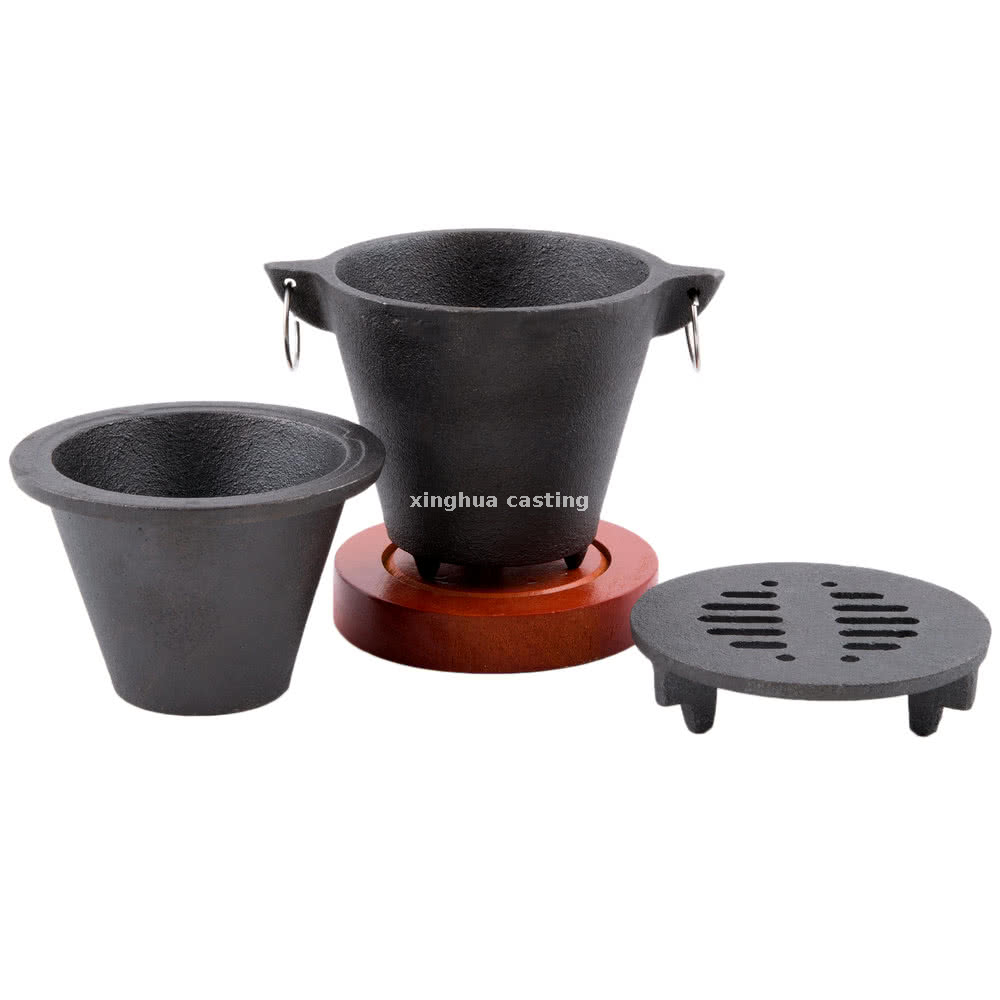 Mini Indoor Portable BBQ S'mores Maker Cast Iron Hibachi Set with Cast Iron Grill And Fuel Holder