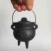 Small Witches Cauldron Cast Iron Pot In Black