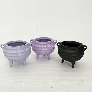 Mini Ribbed Cast Iron Cauldron Cute Witch Cauldron Wicca Pot