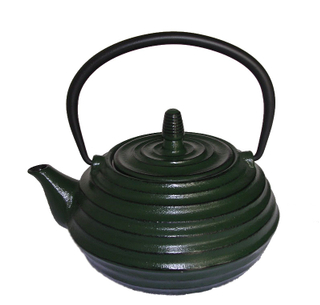 Japanese TeaPot Water Kettle Tetsubin with Deep Horizontal Stripes Teapot 700ml in Black