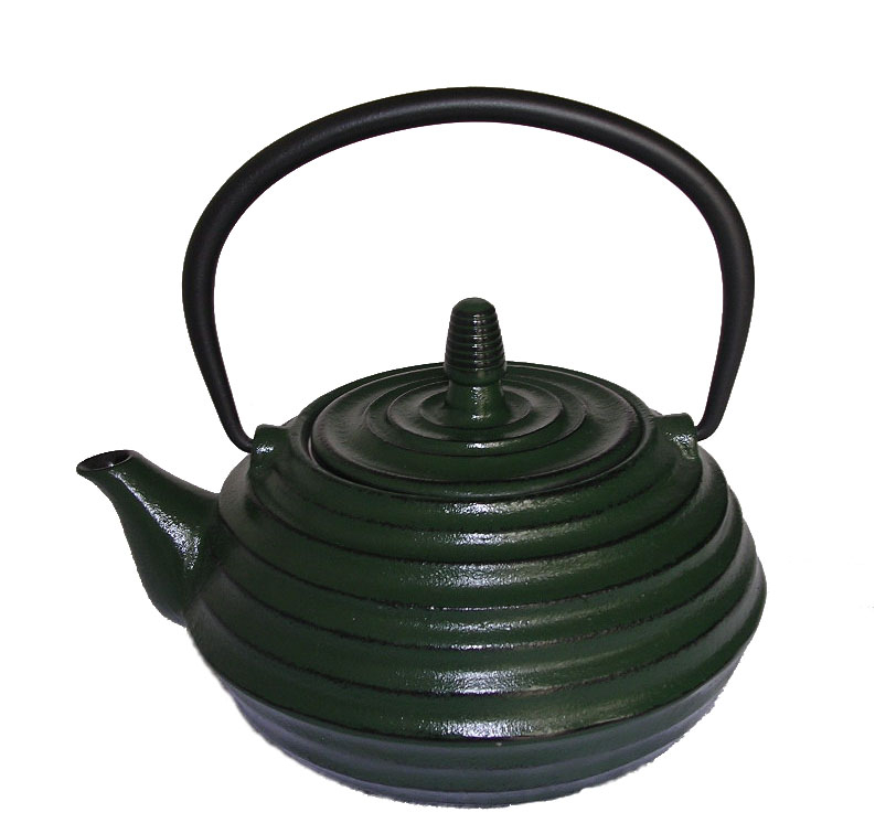 Japanese TeaPot Water Kettle Tetsubin with Deep Horizontal Stripes Teapot 700ml in Black