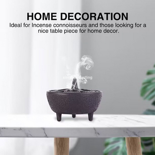 Black Cast Iron Lotus Shaped Diffuser Cone Frame Incense Burner Holder Bowl