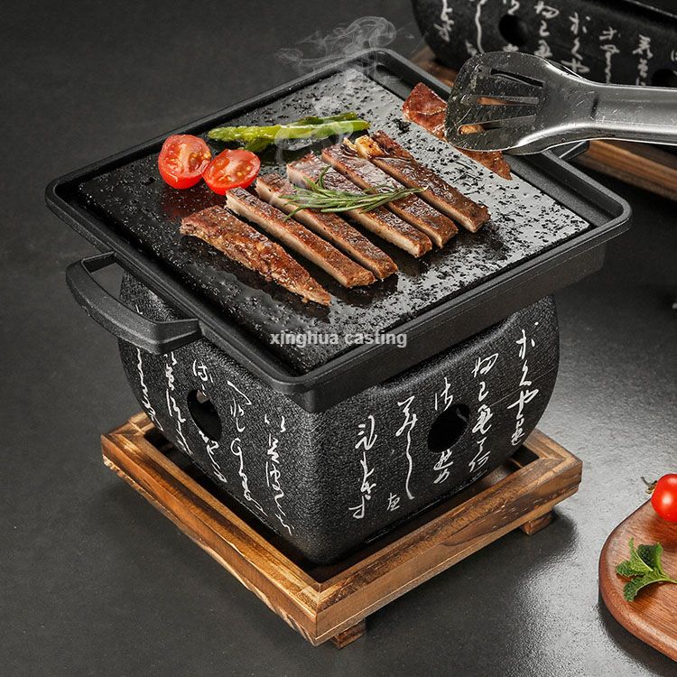 Lava Hot Cooking Stone with Stove Set Japanese Steak Hot Stones Indoor Grill Sizzling Hot Steak Stone Cooking Rock Set