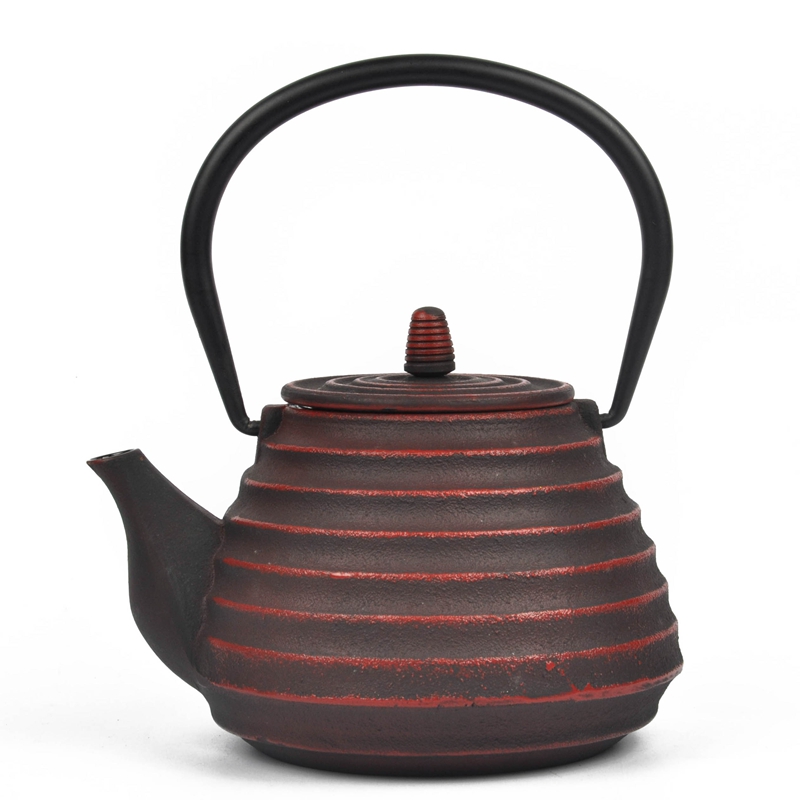 Cast Iron Teapot Big Tea Kettle with Large Thread Black Color 1000ml
