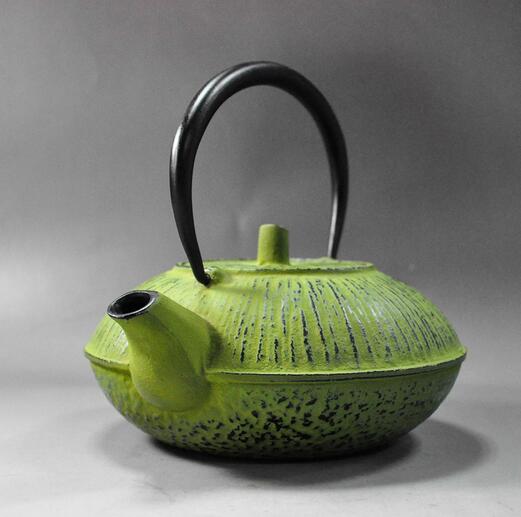 Cast Iron Tea Kettle Teapot with Infuser in Green 500mL