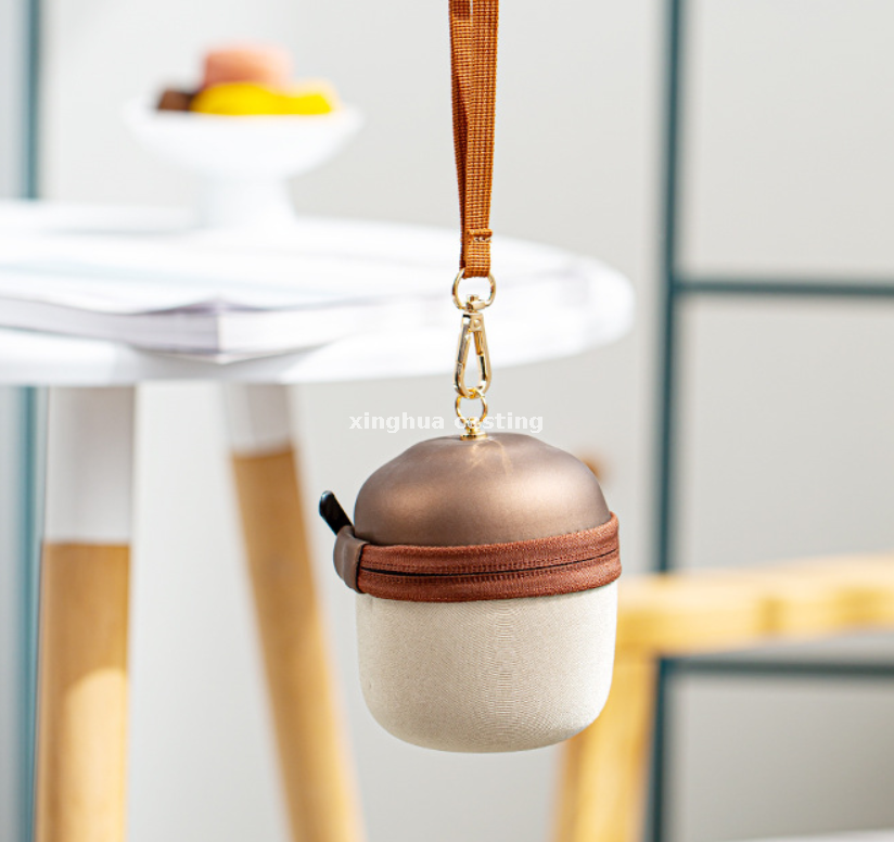 Travel Ceramic Tea Set Cute Pine Cone Portable Kungfu Tea Set for Travel Office Home