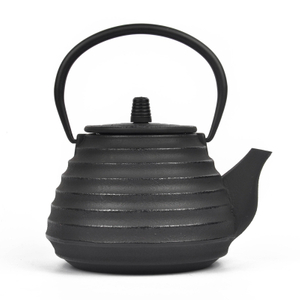 Cast Iron Teapot Big Tea Kettle with Large Thread Black Color 1000ml