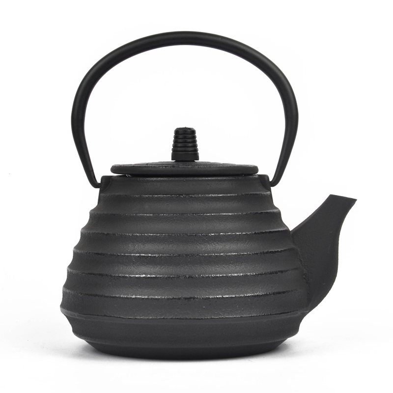 Cast Iron Teapot Big Tea Kettle with Large Thread Black Color 1000ml